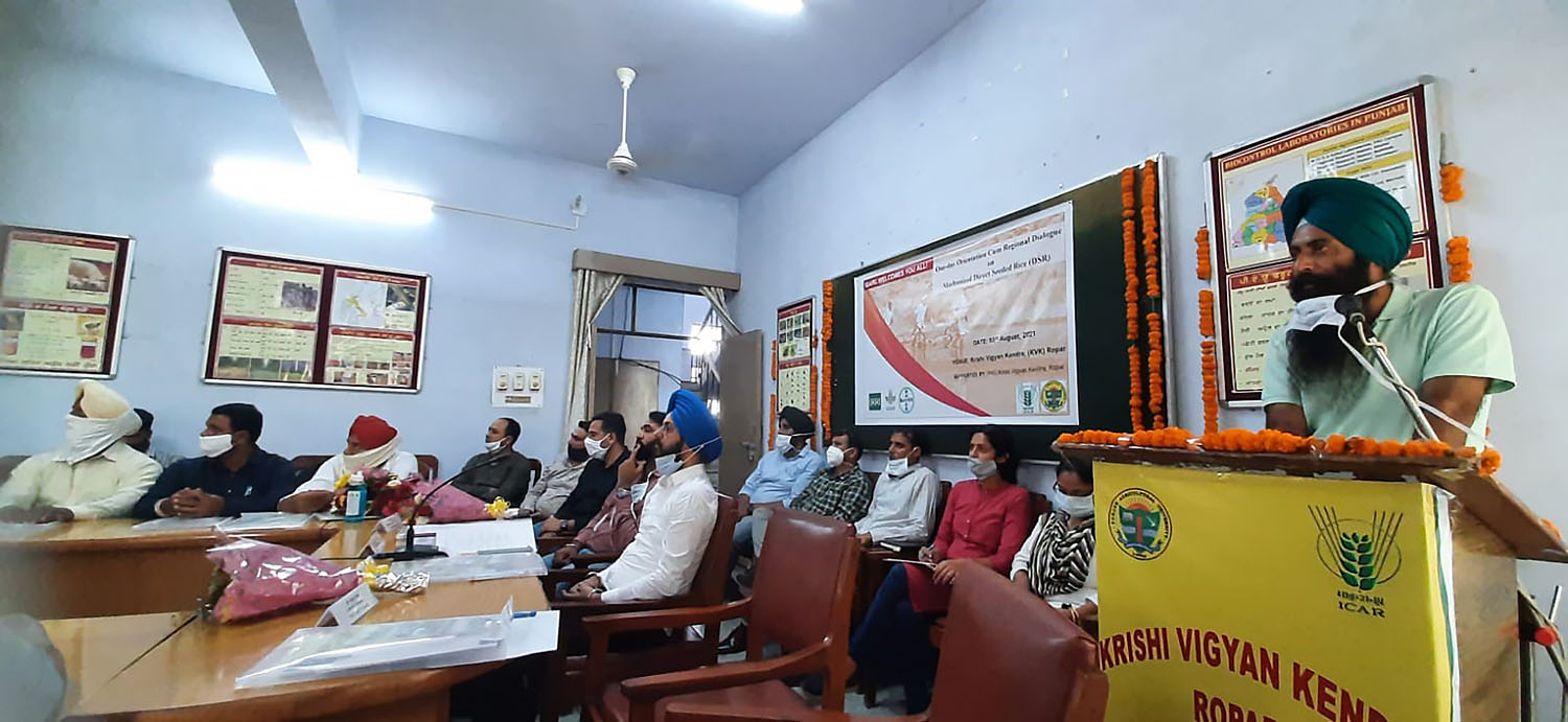 Farmers in eastern Punjab attend training on direct-seeded rice technology to address wate...