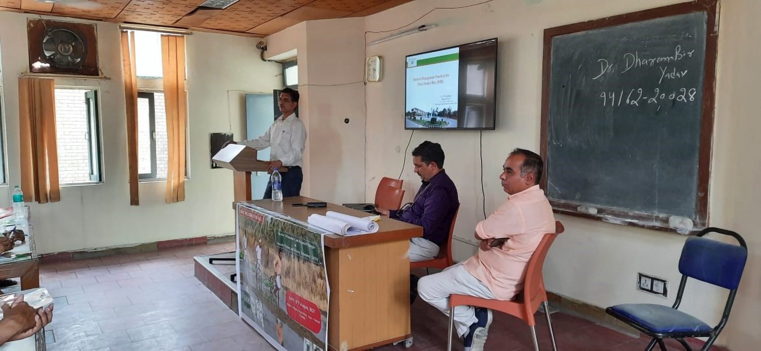 Farmers in Haryana attend training on innovative technologies that conserve water and redu...