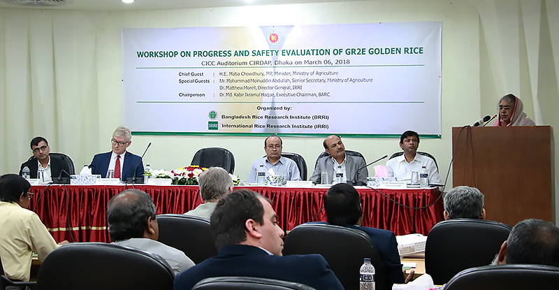 Agriculture Minister Matia Chowdhury shores up support for Golden Rice in Bangladesh