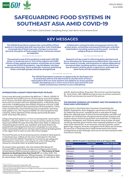 Policy Brief: Safeguarding Food Systems in Southeast Asia Amid COVID-19