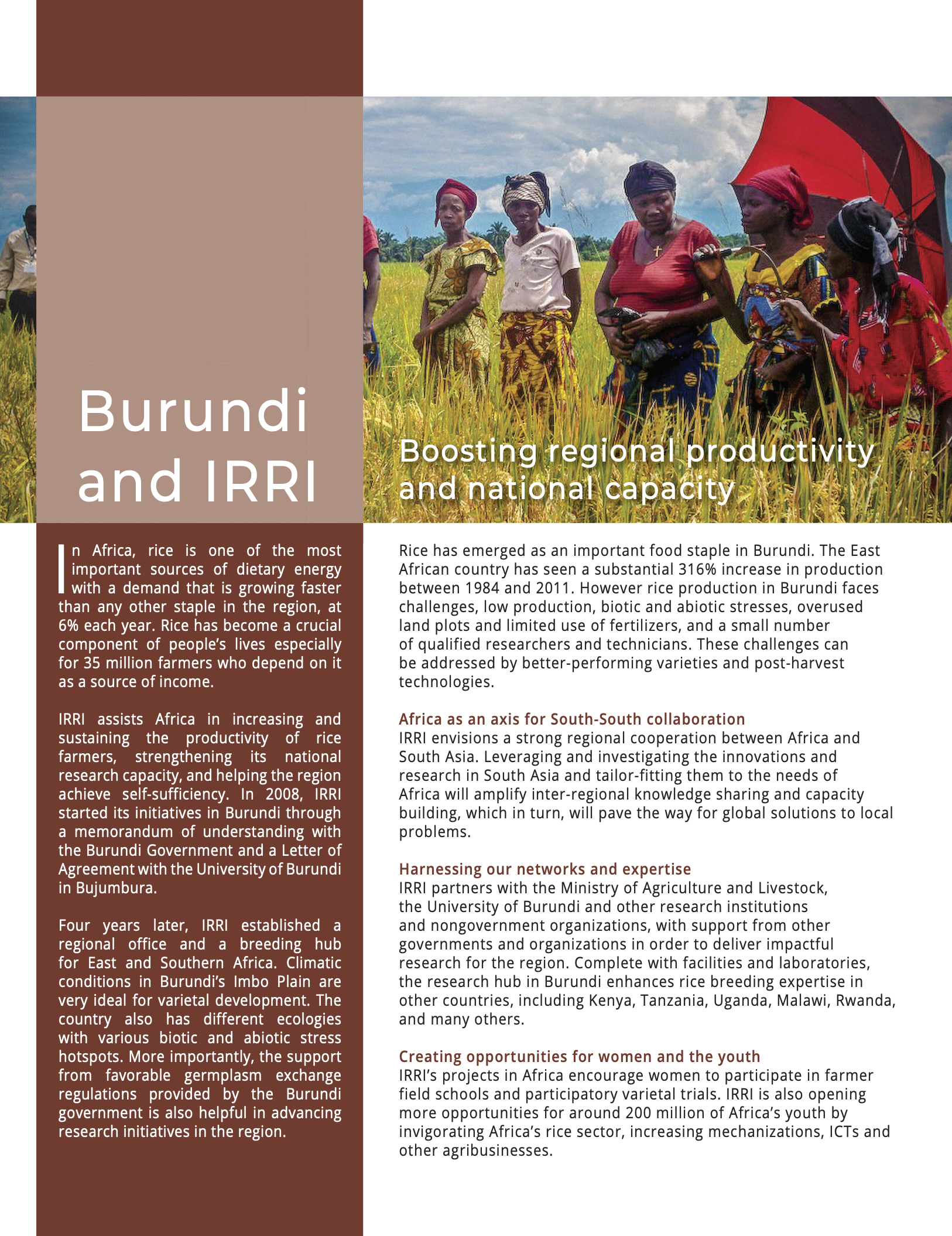 Burundi and IRRI