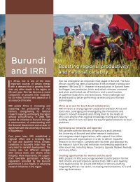 Burundi and IRRI